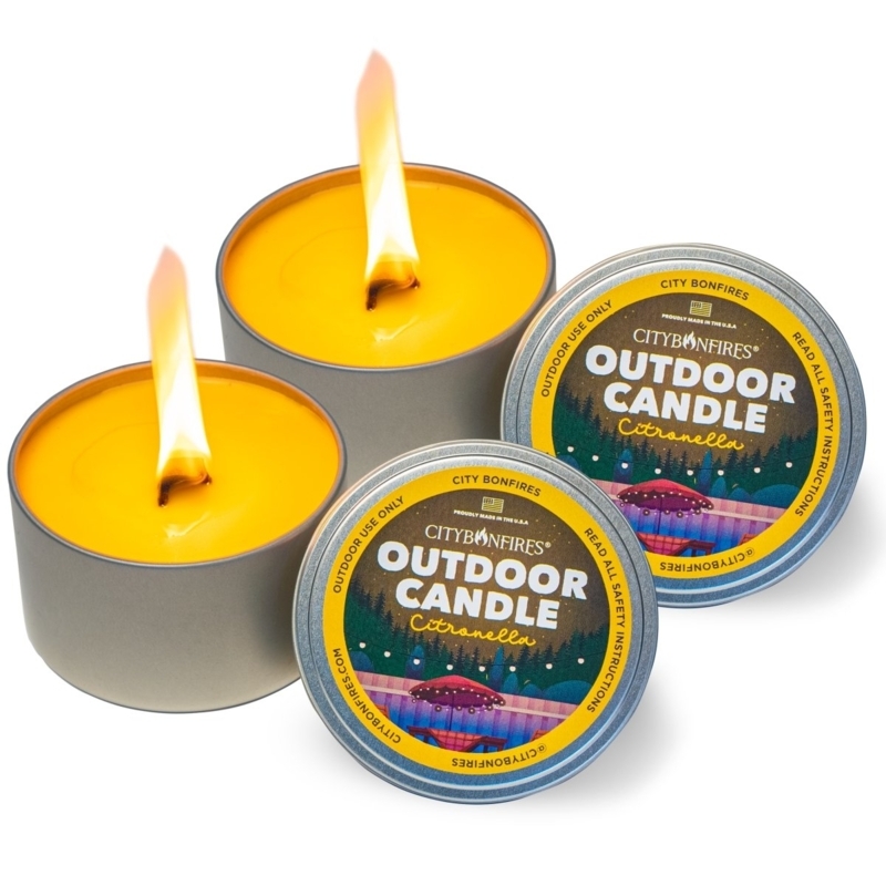 Metal Tin Candles: Citronella Scented for Outdoor Patios, Portable