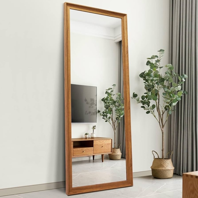 Minimalist Leaning Full Length Mirror with Thin Profile