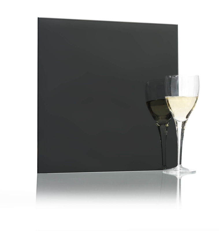 Mirror Panel Black Glass High Gloss, Sleek Black Glass Wall Panel