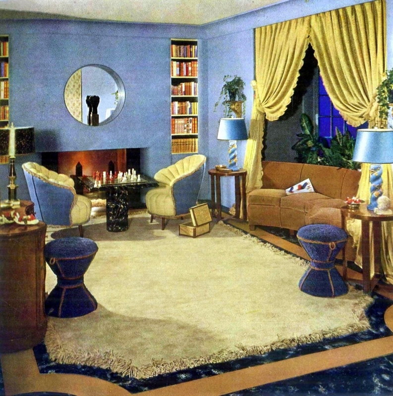 Modern but cozy vintage living room decor had style elements from two eras  - Click Americana