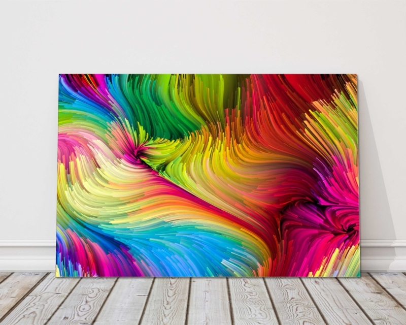 Modern Canvas Print: Fluid motion design, brushstroke texture, unframed.
