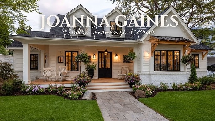 Modern Farmhouse Exterior Ideas Joanna Gaines Magnolia Porch Design for  Summer Charm