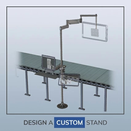 Monitor Floor Stand Industrial Scale Multi Jointed Arms Floor Mounted