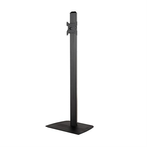 Monitor Stand Ribbed Vertical Post Flat Base Minimalist Pedestal