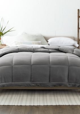 Monochromatic Grey Bedding Set Quilted with Embroidered Accent