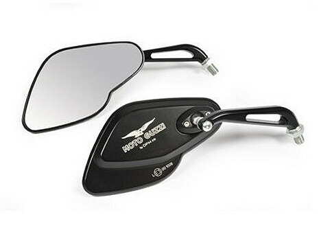 Motorcycle Mirror Cutout Stems Angular Silhouette, Handlebar Mirrors