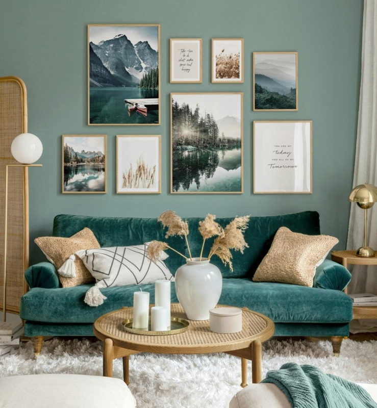 Nature Landscape Gallery Wall Set, Organic Modern Living Room Decor
