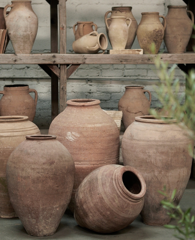 Olive Jar Collection: Vintage Terracotta Weathered Patina (61 chars)