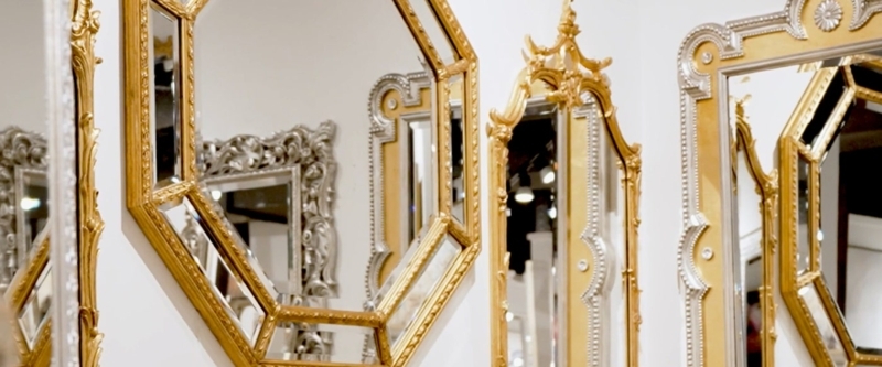 Ornate Wall Mirror Collection Varied Silhouettes Beaded Detailing