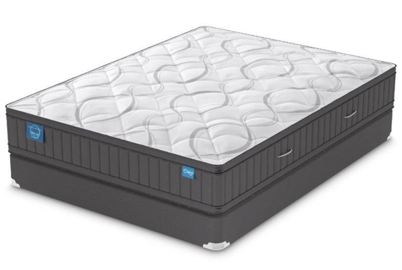 Orthopedic Pillow Top Mattress Set, Swirl Quilt Pattern, Ribbed Sides.