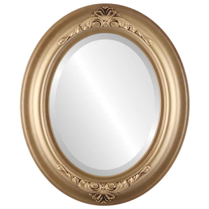 Oval Wall Mirror Desert Gold Finish Ornate Scrollwork Traditional