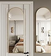 Over The Door Arched Mirror Gold Aluminum Frame Sleek