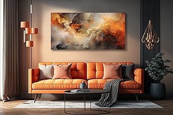 Oversized Abstract Wall Art with Slatted Background Texture