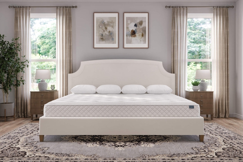 Oversized Mattress with Diamond Quilted Sides and Arched Headboard