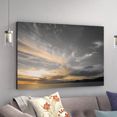 Panoramic Canvas Art Coastal Sunset Moody Palette Transitional Decor