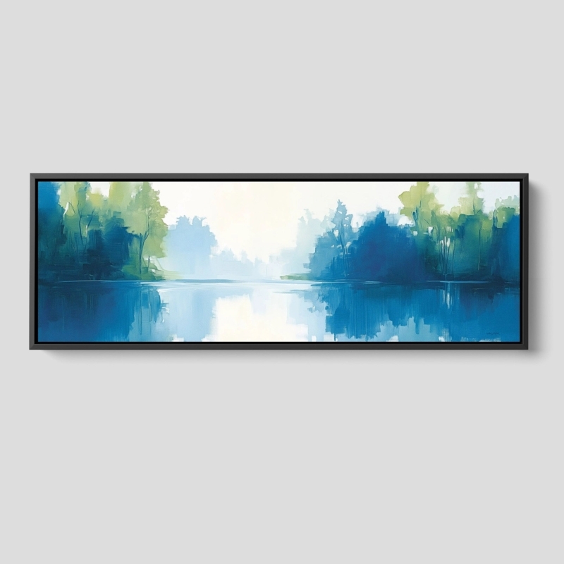 Panoramic Horizontal Wall Art with Mirrored Water Reflection