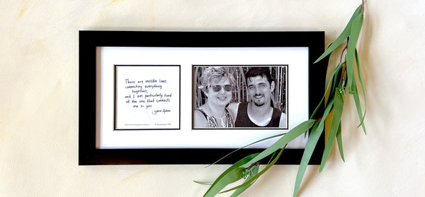 Personalized Double Photo Frame featuring Handwritten Quote