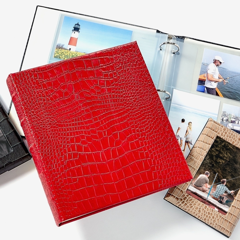 Photo Album Crocodile Texture Ring Binder Textured Memory Keeping