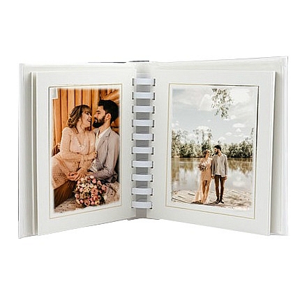 Photo Album Gold Border Mats, Slip-In Design Spiral Binding
