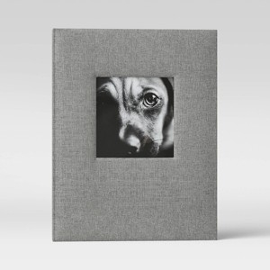 Photo Album Gray Fabric Cover Frame Front Minimalist Memory Book