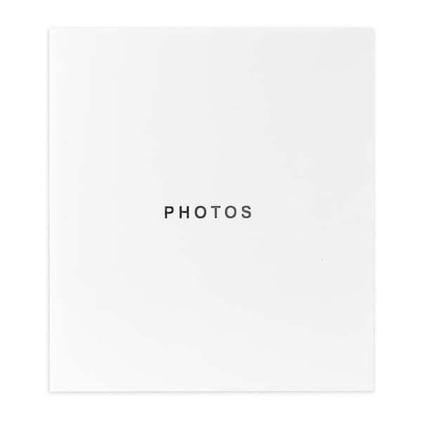 Photo Album Printed Text, All-White Design High-Contrast Typography