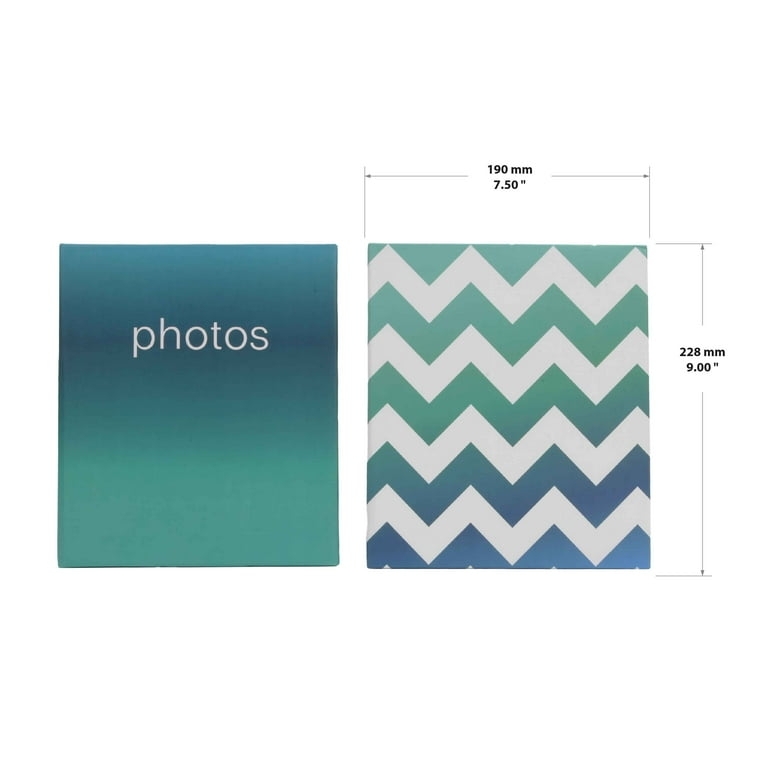 Photo Album Set Teal Blue Chevron Pattern Gradient Design 2 Pack geometric