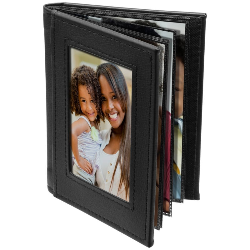 Photo Album Slip-in Sleeves and Cover Window, Classic Black Photo Album