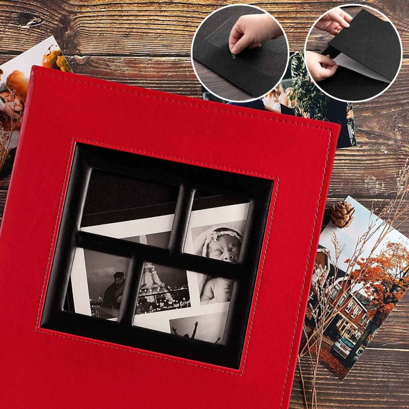 Photo Album Stitched Edges Leather-Like Personalized Cover Memory