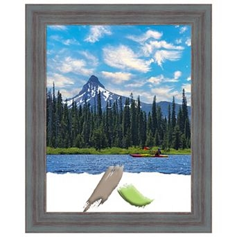 Picture Frame Blue-Grey Wood Grain Textured Finish Rustic Style Nature