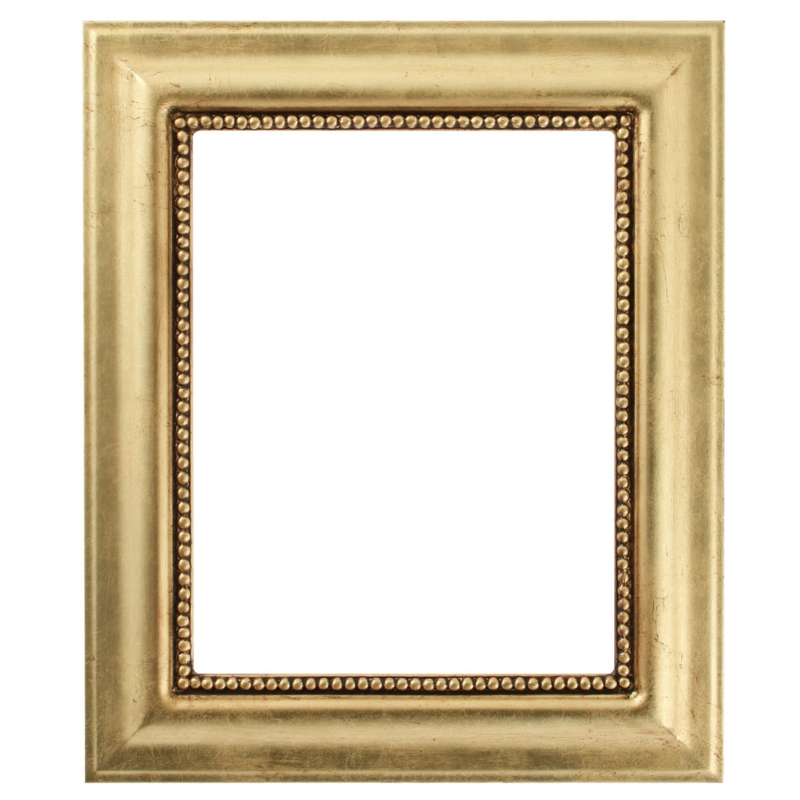 Picture Frame Gold Leaf Beaded Trim, Scooped Profile
