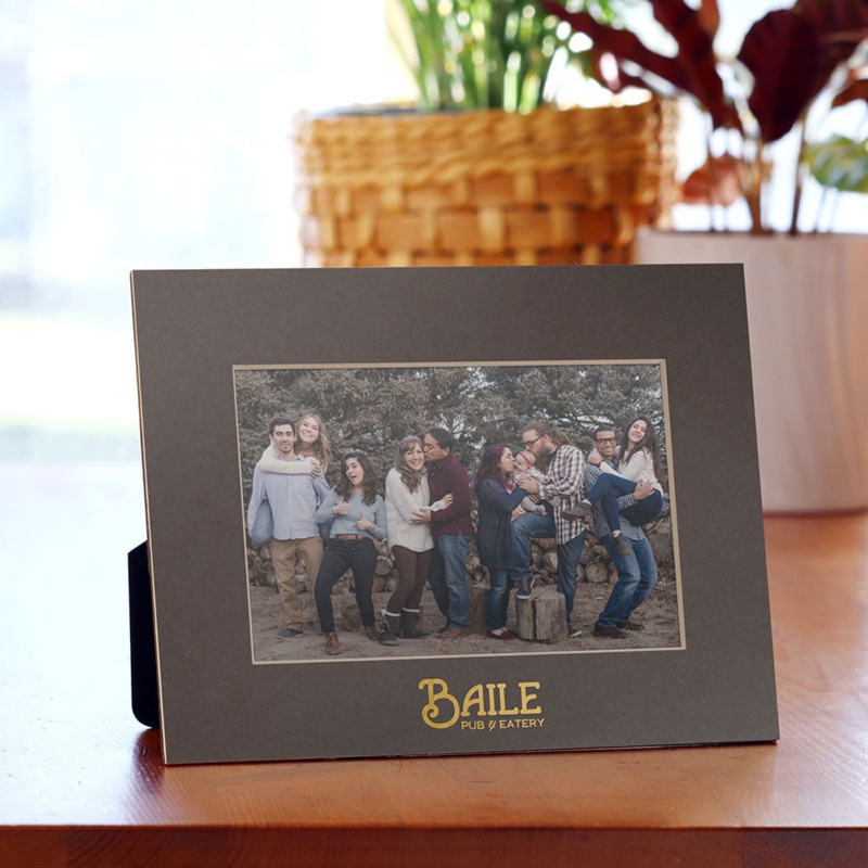 Picture Frame Mat Board Dark Gray Bevel Cut Easel Back Custom Logo