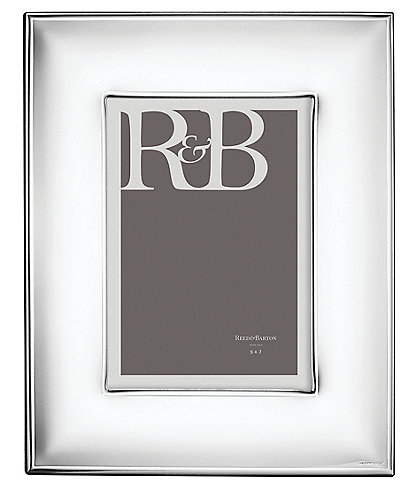 Picture Frame Polished Silver Wide Beveled Border Classic Tabletop