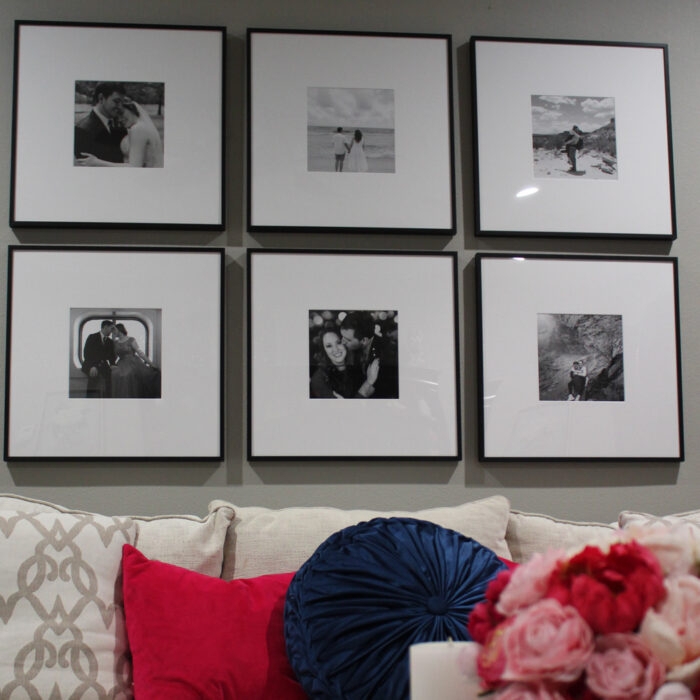 Picture Frame Set 2x3 Grid Wide White Border Matting Transitional