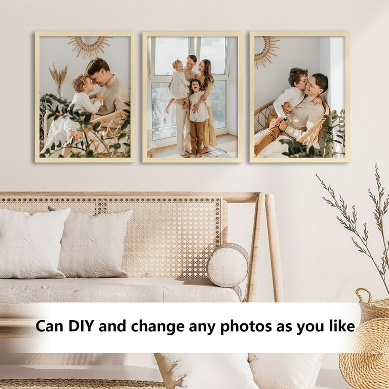 Picture Frame Set of 3 Wood Triptych Neutral Gallery Wall