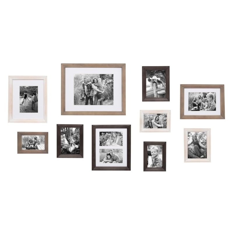 Picture Frame Set Ten-Piece, Mixed Finishes Gallery Wall Layout