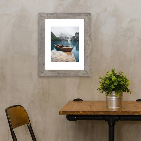 Picture Frame Weathered Textured Moulding Rustic Wood Matted Frame