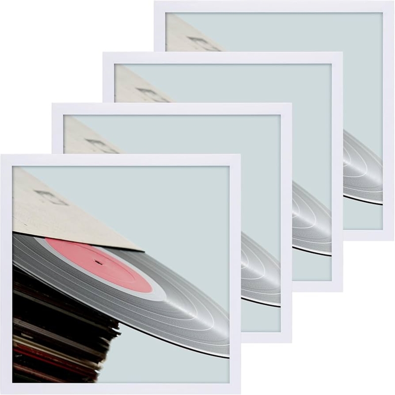 Picture Frame White Finish, Square Album Size Slim Profile Set