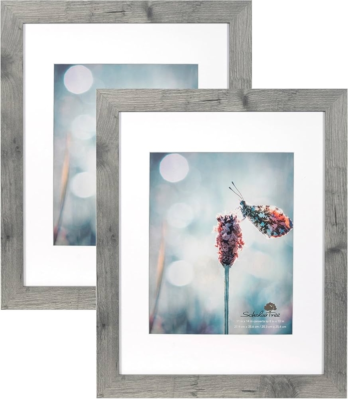 Picture Frame Wood Grain Weathered Set of Two Farmhouse Style