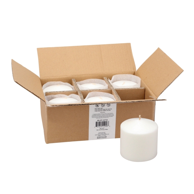 Pillar Candle Divided Packaging Bulk Set Smooth Wax Minimalist