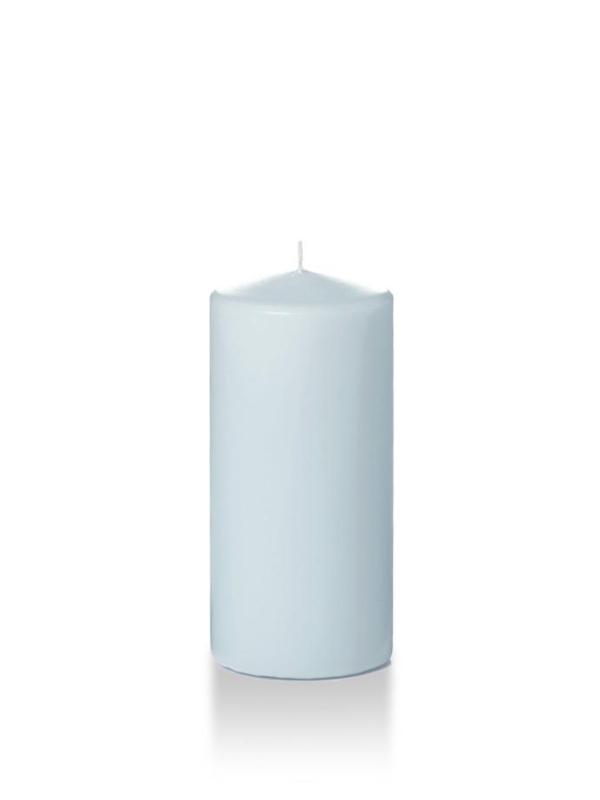 Pillar Candle Light Blue Wax Cylindrical Silhouette Smooth