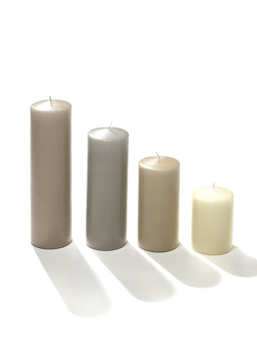 Pillar Candle Set Neutral Palette Graduated Heights