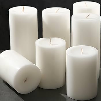 Pillar Candle Set Smooth Matte White Minimalist Design