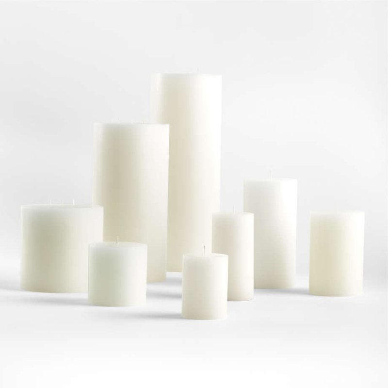 Pillar Candle Set Various Heights Matte Finish Modern Tiered