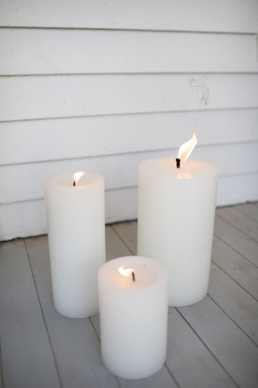 Pillar Candle: Thick Wick with Staggered Heights for Porch