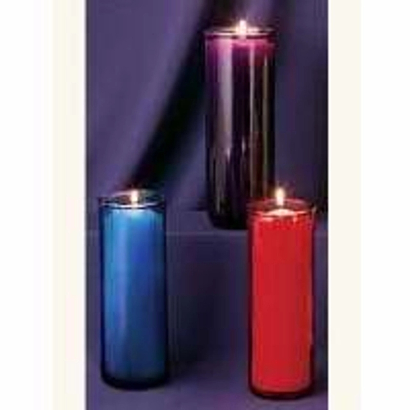 Pillar Candle Trio: Tall Vibrant Glass Devotional Containers