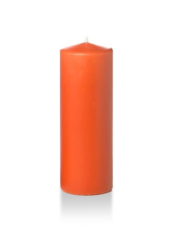 Pillar Candle Vibrant Orange Tall Matte Finish