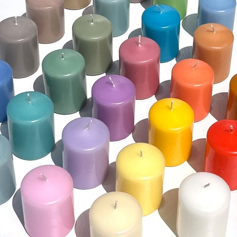 Pillar Candles Rainbow Palette Vibrant Wax Set
