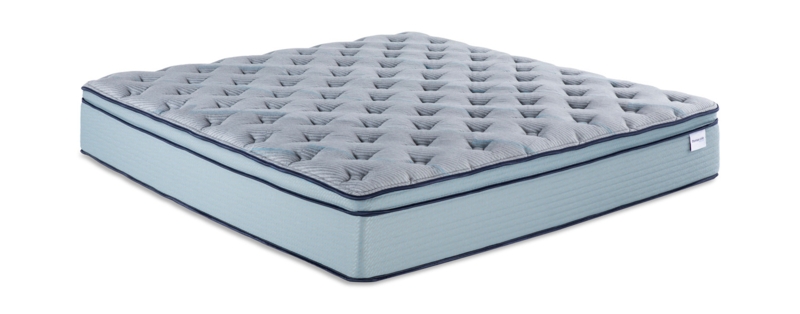 Pillow Top Mattress Light Blue Diamond Quilted Contrast Piping