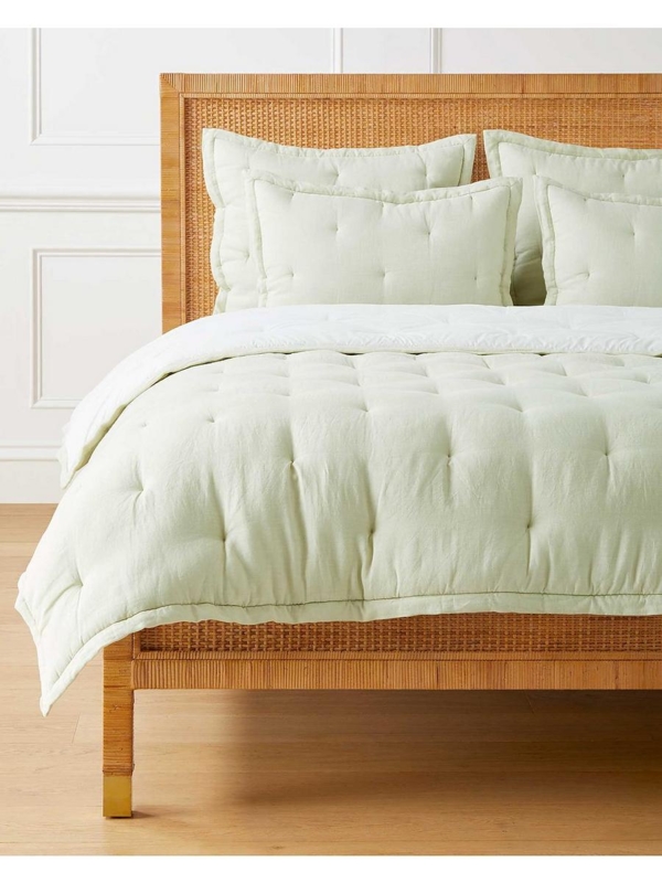 Pistachio Green Comforter Ultra Loft Linen Like Quilted Bedding