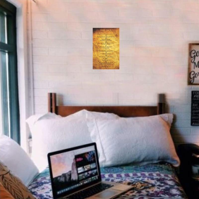 Poster Aged Parchment Appearance Roman Numerals Traditional Religious.